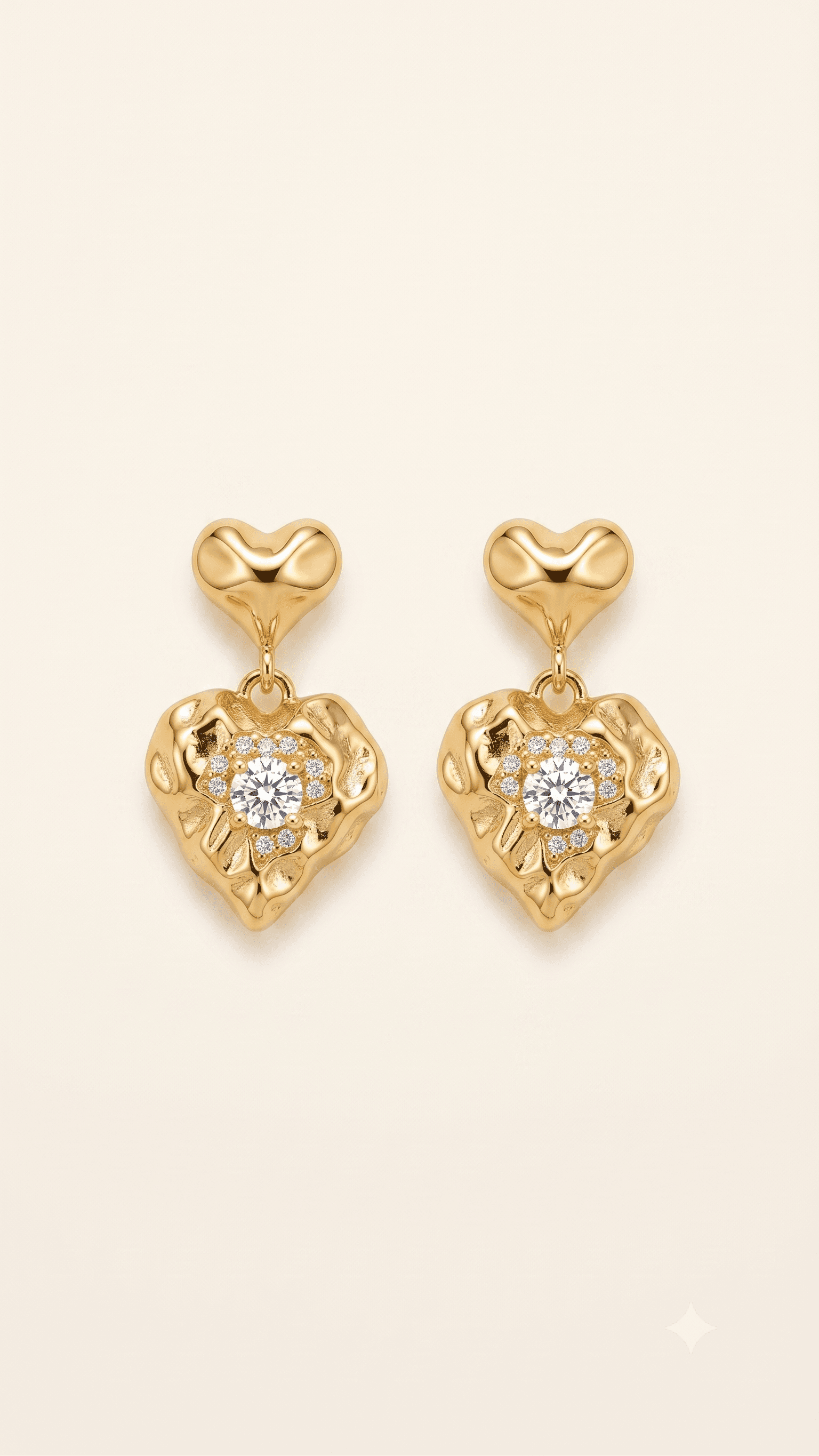 Heart Charm Drop Earrings